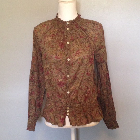 Ralph Lauren Floral Top Size Medium - Picture 2 of 4